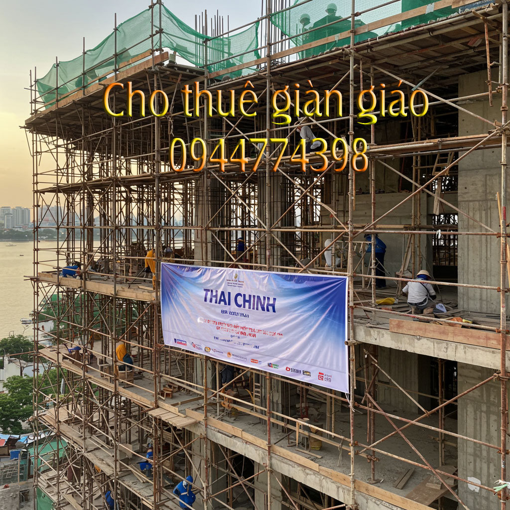 hình ảnh giàn giáo công trình thủ thiêm quận 1